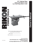 Rikon Power Tools 10-110B Owner`s manual