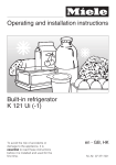 Operating and installation instructions Built-in refrigerator K 121 Ui (-1)