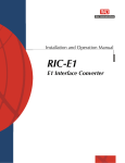 RAD Data comm E1 Interface Converter RIC-E1 Specifications
