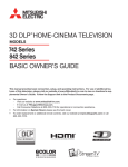 Mitsubishi 3D DLP 742 Series Operating instructions