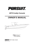 PURSUIT 2670 Cuddy Console Owner`s manual