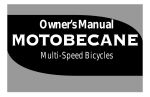 Motobecane MULTI-SPEED BICYCLES Owner`s manual