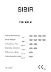 Sibir 803K Operating instructions