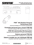 Shure PSM400 Wireless Personal User guide