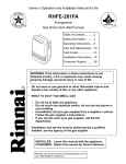 Rinnai RHFE-201FA Installation manual