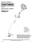 Craftsman WEEDWACKER Incredi-Pull 316.791160 Operator`s manual