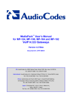 AudioCodes MP-102 User`s manual