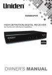 Uniden HD8000UPVR Owner`s manual