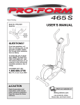 ProForm PFEL19011 User`s manual