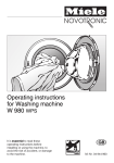Miele W 980 WPS Operating instructions