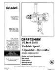 Craftsman 315.101280 Owner`s manual