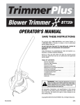 MTD Plus BV720R Operator`s manual