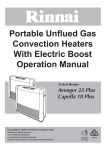 Rinnai Avenger 25 Plus Operating instructions