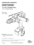 Craftsman 315.114840 Operator`s manual