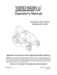 Yard-Man 605 Series Operator`s manual