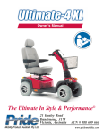 Pride Mobility Ultimate-4 XL Owner`s manual