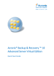 ACRONIS BACKUP AND RECOVERY 10 ADVANCED SERVER VIRTUAL EDITION - INSTALLATION UPDATE 3 User`s guide