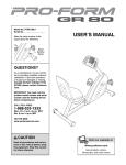 ProForm GR 80 PFEX1995.1 User`s manual