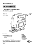 Craftsman 315.172300 Owner`s manual