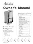 Amana 12642702 Owner`s manual