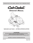 Cub Cadet LGT1050 Operator`s manual