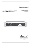 Mistral 1500 User`s manual