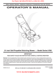 MTD Series V560 Operator`s manual