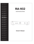 Rotel RA-932 Owner`s manual