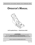 MTD Series G460 Operator`s manual
