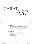 Carat A57 Owner`s manual