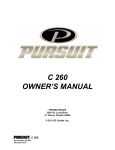 PURSUIT C 260 Owner`s manual