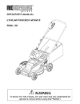 Recharge Mower PMLI-20 Operator`s manual