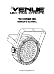 Venue Lighting Effects LED PAR 38 Owner`s manual