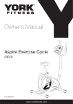 York Fitness Aspire Owner`s manual