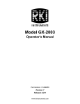 RKI Instruments GX-2003 Operator`s manual