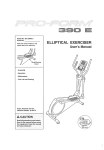 ProForm 390 E User`s manual