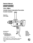 Craftsman 315.101250 Owner`s manual