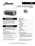 Modine Manufacturing 1-500 Service manual