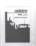 Uniden PRO 540e Owner`s manual