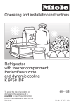 Operating and installation instructions Refrigerator with