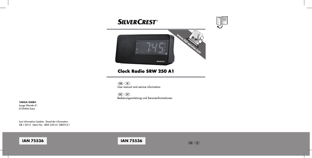 Silvercrest Radio Alarm Clock Manual - Arm Designs