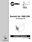 Miller Summit Arc 1000 Owner`s manual