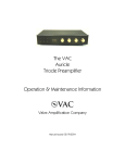 VAC Standard Preamplifier Specifications