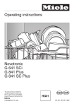 Miele G 1832 SC Operating instructions