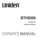 Uniden BTHS500 Owner`s manual