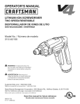 Craftsman 315.V42100 Operator`s manual
