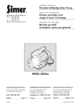 Simer PORTABLE UTILITY/SPRINKLER PUMP 2825SS Owner`s manual