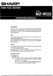 OPERATION MANUAL - The Sharp MZ