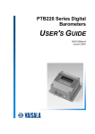 Vaisala PTB220 Series User`s guide