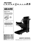 Pro-Form Cross Walk 2.5 User`s manual